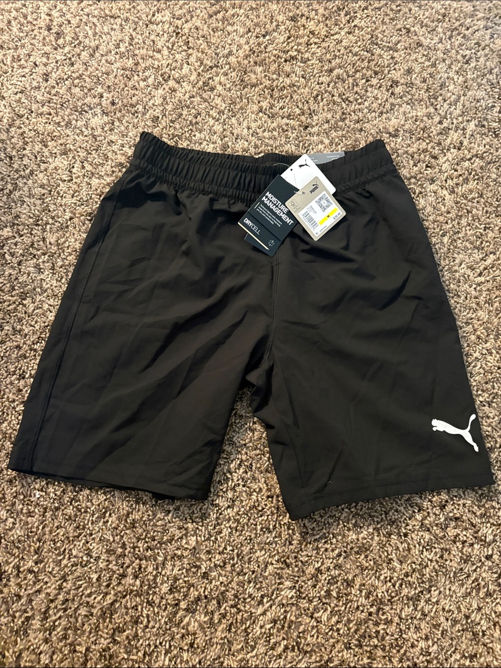 Puma Black Men's Athletic Shorts with White Logo